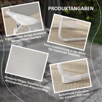Outsunny ligstoel, opvouwbare strandstoel, tuinstoel 4 standen, mesh, Lichtgrijs, 160 x 66 x 80 cm(m-5)