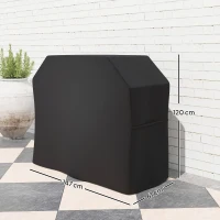 Outsunny Grillabdeckung Schutzabdeckung für Grill Grillplane, wetterbeständig, 147 x 61 x 120cm, Schwarz(m-3)