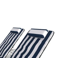 Outsunny Opvouwbare zonne-ligstoel tuinligbed met hoofdkussen ligstoel met in 5 standen verstelbare rugleuning draagtas Blauw(m-12)