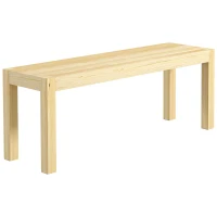 HOMCOM Houten Zitbank Keukenbank, Massief Hout, 3-Zitsbank, 120 cm x 33 cm x 45 cm, Natuurlijk(m-10)