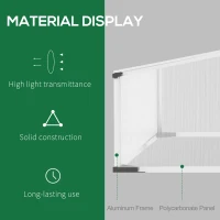 Outsunny Aluminium Cold Frame Greenhouse, Polycarbonate Grow House with Independent Opening Tops for Flower, Vegetable, Plants, 120 x 100 x 41cm, Silver(m-4)