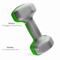 SPORTNOW Set Manubri con Supporto, 3 Coppie di Pesi da 2 x 3 kg, 2 x 4 kg, 2 x 5 kg, Multicolore(m-6)