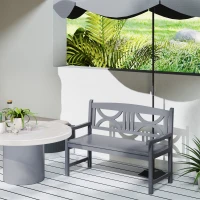 Outsunny 2-Seater Wooden Garden Bench Outdoor Patio Loveseat for Porch, Grey(m-10)