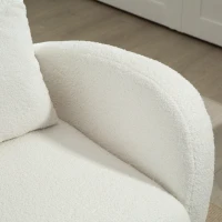 HOMCOM Teddy Fleece Accent Chair - Cream White(m-10)