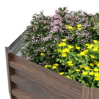 Outsunny Plantenbak Tuinbak Kruidenbak, weerbestendig, open bodem, 113 x 98 x 30 cm, Donkerbruin(m-9)