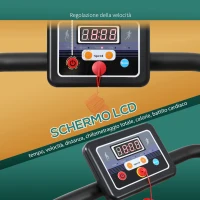 HOMCOM Tapis Roulant Pieghevole con Inclinazione, Tapis Roulant Elettrico Portatile con Schermo LCD, Velocità 1-10 km/h, Ruote, Impugnatura, per Home, Casa e Ufficio, Nero(m-4)