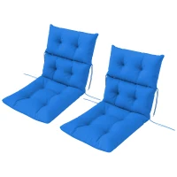Outsunny Set of 2 Rocking Chair Padded Seat Cushions - Blue(m-11)