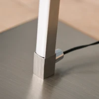 HOMCOM Lampada a Stelo, Lampada da Terra Design, Lampada Piantana con Luci a LED Bianco Caldo, 12W, Argento, 22x22x144cm(m-9)