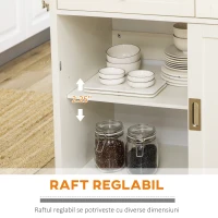 HOMCOM Insulă de Bucătărie pentru Ustensile și Accesorii cu Sertare, Dulap și Suport pentru Prosoape, 110x49.5x89.5 cm, Alb(m-6)