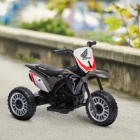 HOMCOM Mota Elétrica com Licença Honda CRF450RL Bateria 6V com Velocidade 3km/h Buzina e Som de Arranque 71x40,5x43,5 cm Cinza(m-10)