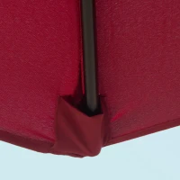Outsunny Knickschirm Sonnenschirm Gartenschirm Marktschirm mit Handkurbel Alu 180/㎡ Polyester Rot ∅2,6 x 2,35 m(m-9)