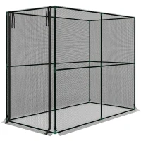 Outsunny Fruit Cage Bird Netting, Brassica Cage Plant Protection Tent with Zipped Door, Anti Bird, Insects, Small Animals, Black(m-11)