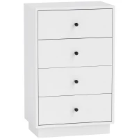 HOMCOM Dressoir Sideboard met 4 Laden, Houten Opbergkast in Moderne Stijl, 47 x 29 x 75 cm Wit(m-11)