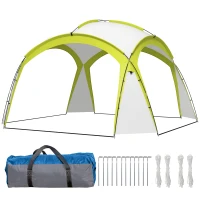 Outsunny Event Shelter 3,5 x 3,5m Paviljoen met Verlichtingshaak Waterafstotend Winterbestendig Tuinpaviljoen Groen(m-11)