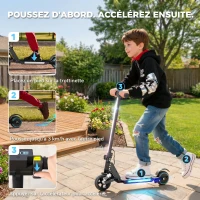 SPORTNOW Trottinette électrique pour enfants 6-14 ans scooter électrique pliable pour enfants vitesse max 14 km/h aluminium noir(m-4)