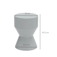Outsunny Keramische Tuinkruk 120kg Belastbaar Ø33 x 45,5 cm Weerbestendige Tuin Kruk in Zandlopervorm Lichtgrijs(m-3)