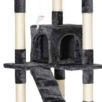 PawHut kattenboom krabpaal kattenkrabpaal klimboom sisal trap 170 cm beige/grijs(m-11)