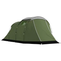 Outsunny Campingzelt für 3-4 Personen stabil 3000mm wasserdicht Familienzelt mit Schlafkabine Vorraum Wohnbereich Grün(m-11)