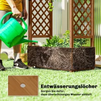Outsunny Verhoogd bed met klimrek en dak, voor bloemen, fruit, groenten, kruiden, 110 x 44 x 181 cm, hout, Oranje(m-6)