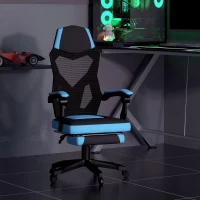 Vinsetto Cadeira de Escritório Ajustável em Altura Cadeira para Secretária Giratória de 360° Reclinável até 135° 58x72x108-118 cm Azul(m-11)