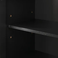 HOMCOM Modern Bookcase Display Storage Unit with Glass Doors Adjustable Shelves, Black(m-10)