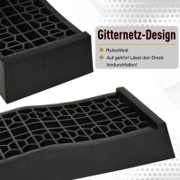 HOMCOM 2 oprijplaten, drempeloprit, oprijplaat, rubberen oprijplaten, PP, zwart, 70 x 20 x 8 cm 70x20x8 | Aosom.de(m-5)