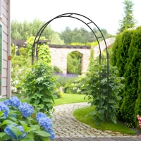 Outsunny 223cm Garden Arch Trellis, Outdoor Wedding Arbor for Ceremony for Climbing Roses, Vines and Plants(m-10)
