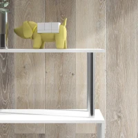 HOMCOM S Shape Bookcase, 5 Tiers Bookshelf, Modern Freestanding Storage Shelf for Home Office, Study, Living Room, 80 x 30 x 145cm, White(m-9)