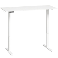 HOMCOM Standing Desk Memory Control Height Adjustable Desk 2 Cable Holes LED Display Sit Stand Desk White