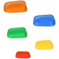 ZONEKIZ Jogo de Equilíbrio para Crianças de 3-8 Anos Conjunto de 5 Degraus para Treino de Equilíbrio 36x27,5x31 cm Multicor(m-11)