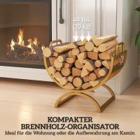 Outsunny Haardhoutrek 46 x 36 x 41 cm – Goud wafeldesign(m-4)