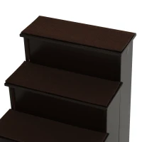 PawHut Huisdierentrap met tapijt hondentrap kattentrap instaphulp MDF bruin(m-8)
