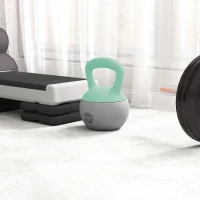 SPORTNOW Kettlebell de 12 kg Pesa Russa Preenchida de Areia Metálica e Alça Antiderrapante para Treino em Casa Ginásio Ø21x30 cm Cinzento(m-8)