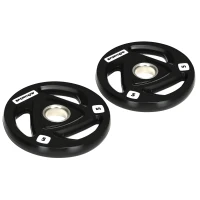 SPORTNOW Juego de 2 Discos de Pesas Olímpicas de 5 kg con Orificio de 5 cm para Entrenamiento de Fuerza Ø24x3,5 cm Negro(m-1)
