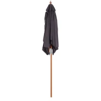 Outsunny parasol 3-niveau helling hout donkergrijs 200 x 150 x 230 cm(m-7)