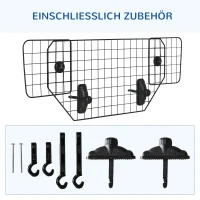 PawHut veiligheidshek auto zwart 120 x 40,5 cm(m-6)