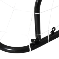 HOMCOM But de football - cage de foot - but d'entrainement dim. 203L x 81l x 120H cm - châssis métal époxy polyester - piquets inclus - noir(m-7)