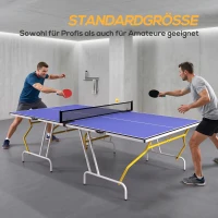 SPORTNOW Tafeltennistafel, inklapbaar, inclusief 2 bats, 3 ballen, net, indoor, metalen frame, 274x152x76cm, blauw(m-5)