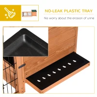 PawHut Wooden Rabbit Hutch Outdoor, Guinea Pig Hutch, Detachable Small Animal Cage with Openable Run & Roof Lockable Door Slide-out Tray 146 x 95 x 69cm(m-14)