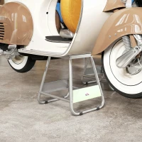 HOMCOM Suporte para Motocicleta Suporte Elevador de Motocross de Aço Carga 500 kg com Plataforma Antiderrapante 36x40x40,5 cm Cinza(m-8)