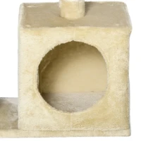 PawHut krabpaal met sisal krabpaal klimboom kattenmeubel krabplank met zacht pluche kattenspeelgoed stabiel E1 klasse spaanplaat beige 50 x 30 x 80 cm(m-11)