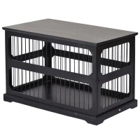 PawHut Elegante Recinto per Cani di Taglia Medio-piccola (Max. 30kg), Gabbia in MDF e Rete Metallica, 55 x 90 x 60 cm(m-1)