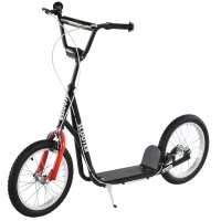 HOMCOM Step scooter stadsscooter kinderen luchtbanden verstelbare step aluminium wit(m-1)