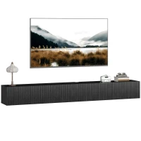 HOMCOM 180cm Floating TV Stand, Wall Mount TV Unit with Cable Management Hole, Fits up to 72" TV, Black(m-11)