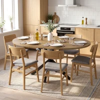 HOMCOM Uitschuifbare eettafel voor 4-6 personen, keukentafel in industriële look met X-vormig onderstel, bruine houtlook(m-8)