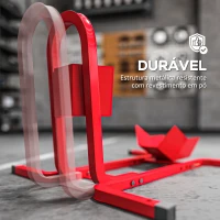 HOMCOM Suporte para Roda Dianteira de Moto Ajustável em 3 Níveis Carga 250 kg 60x55x43 cm Vermelho(m-5)