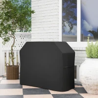 Outsunny Grillabdeckung Schutzabdeckung für Grill Grillplane, wetterbeständig, 147 x 61 x 120cm, Schwarz(m-2)
