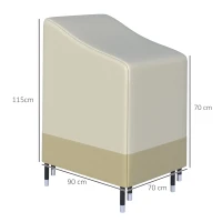 Outsunny Capa para Cadeiras Empilháveis 90x70x115 cm Impermeável em Tecido Oxford 600D Capa para Móveis de Jardim Anti-UV Bege e Castanho(m-3)