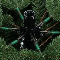 HOMCOM Kunstkerstboom 180 cm met inklapbare houten standaard, 1438 takpunten, groen(m-12)
