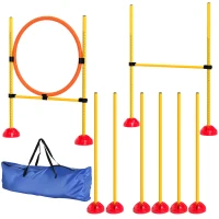 PawHut 4-Delige Agility-Set voor Honden met Vulbare Basis voor Training(m-10)